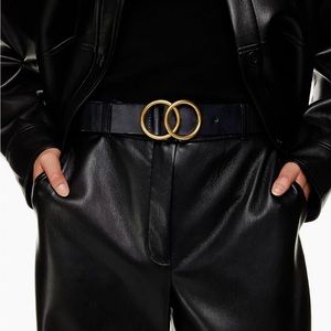 Aritzia Babaton Double Ring Leather Belt XXS